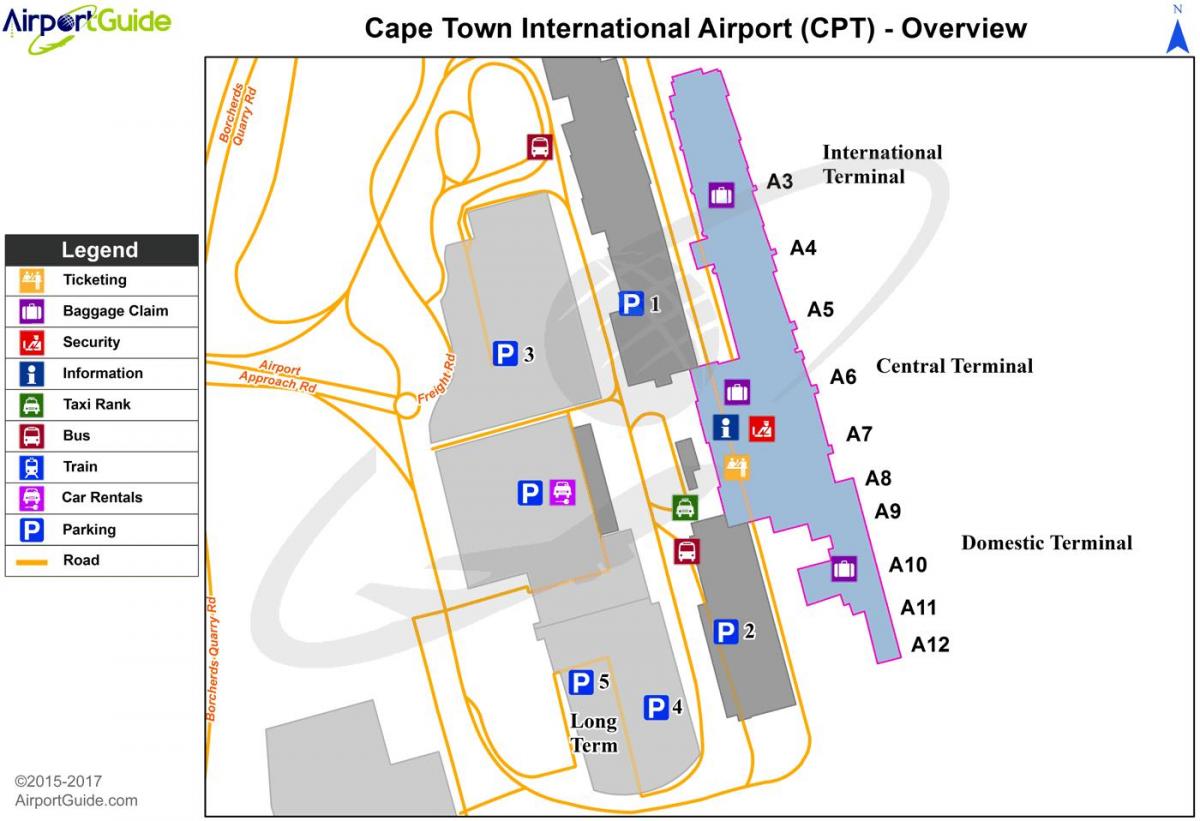 El aeropuerto internacional Cape Town mapa