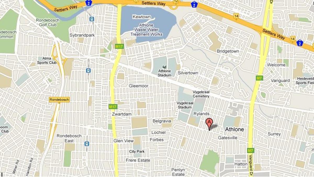 mapa de athlone Ciudad del Cabo