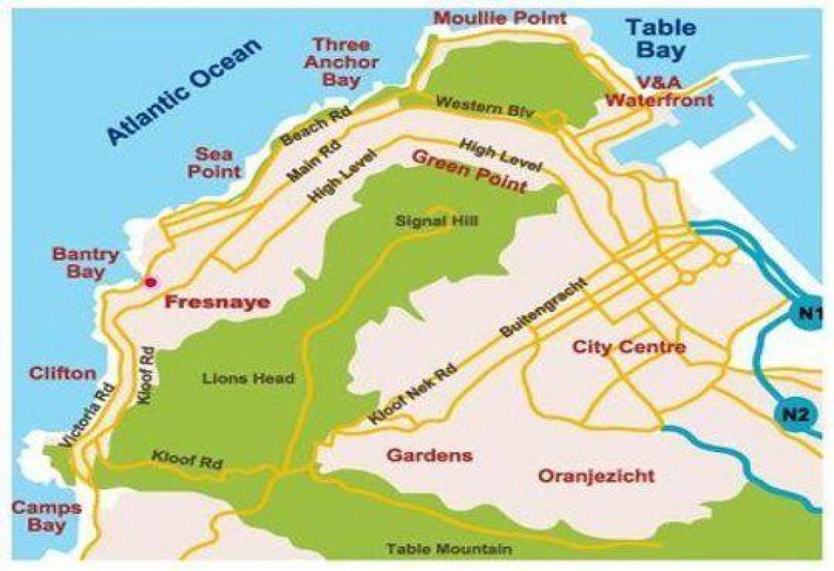 mapa de la bahía de bantry Ciudad del Cabo