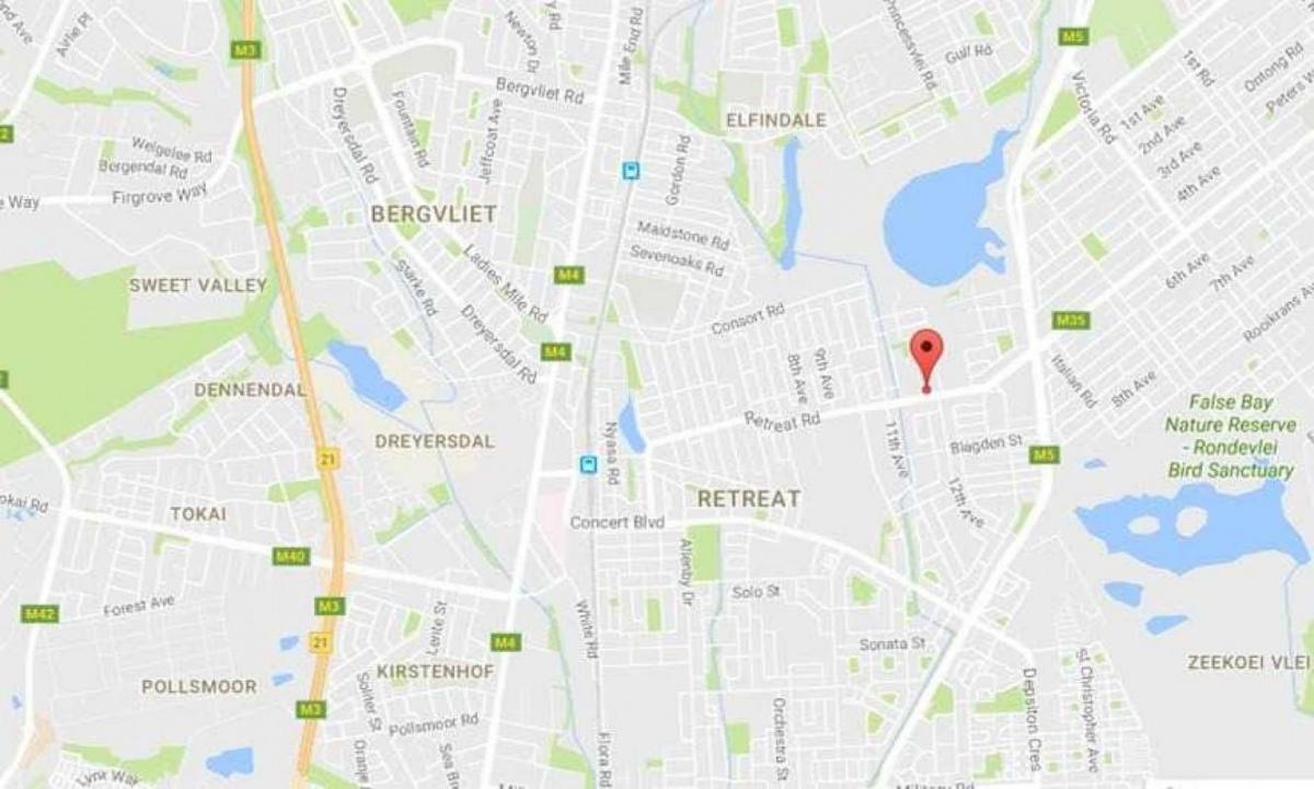 mapa de bergvliet Ciudad del Cabo