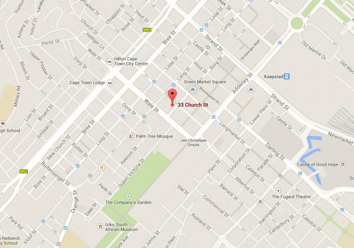 mapa de calle de la iglesia de Ciudad del Cabo 