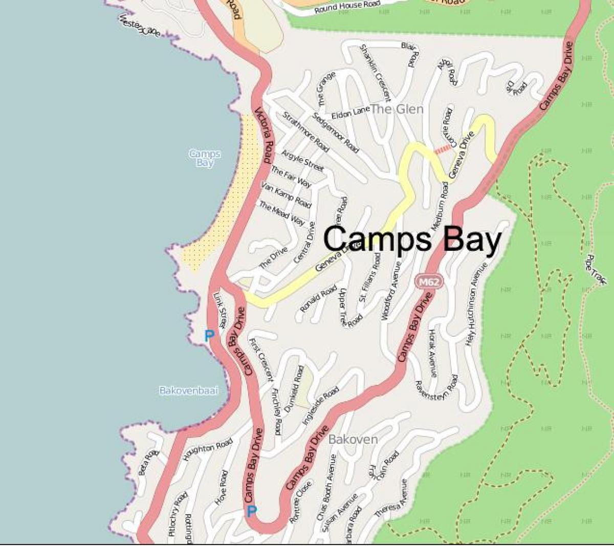 mapa de camps bay street