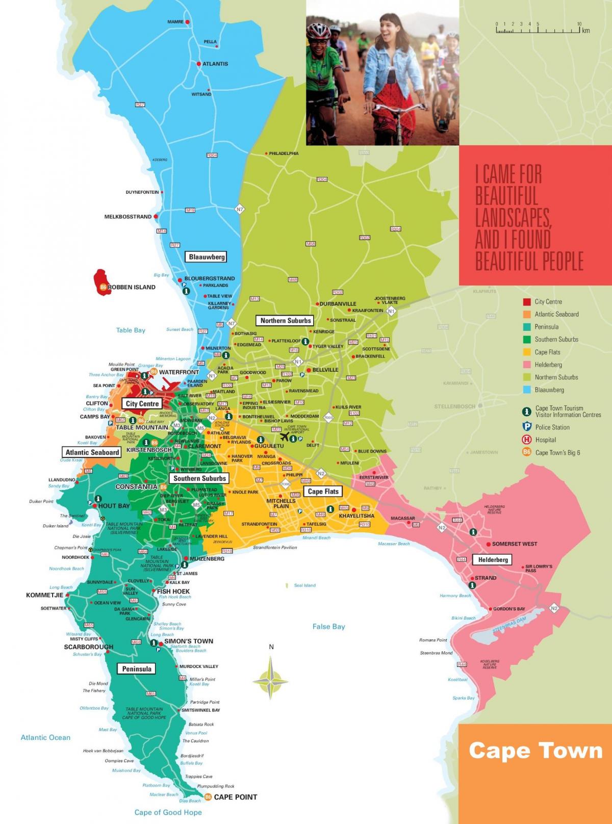 mapa de Ciudad del Cabo y alrededores