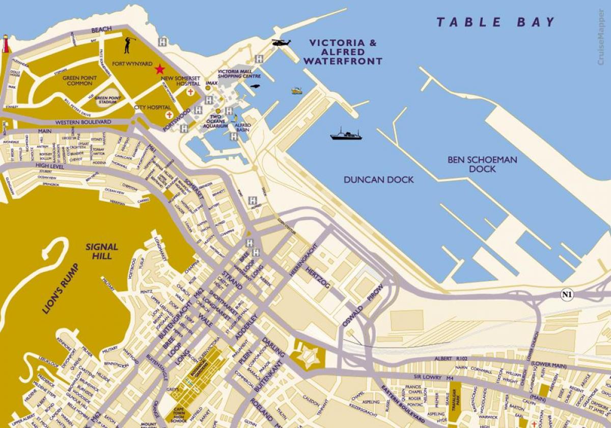 puerto de Ciudad del Cabo mapa