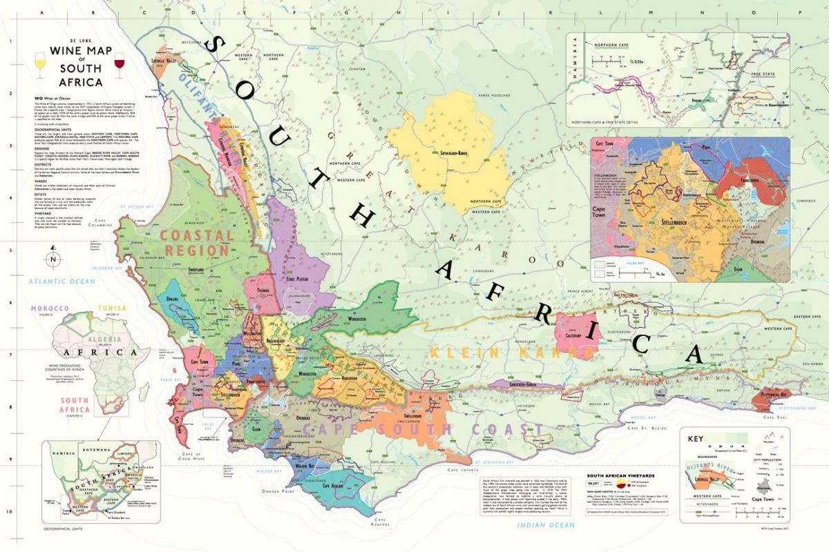 mapa de bodegas de vino de franschhoek