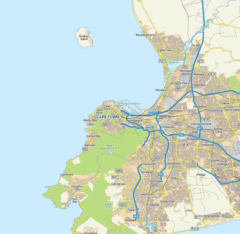 western cape ríos mapa