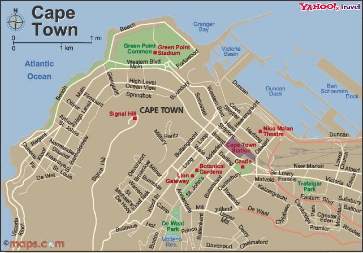 la ciudad de Cape Town visor de mapas