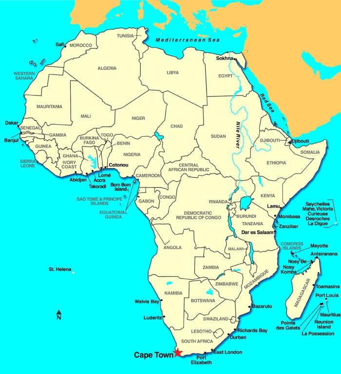 el cabo de áfrica mapa