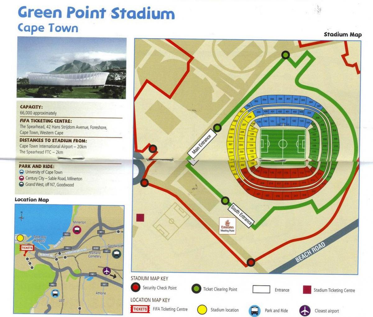 mapa de green point stadium