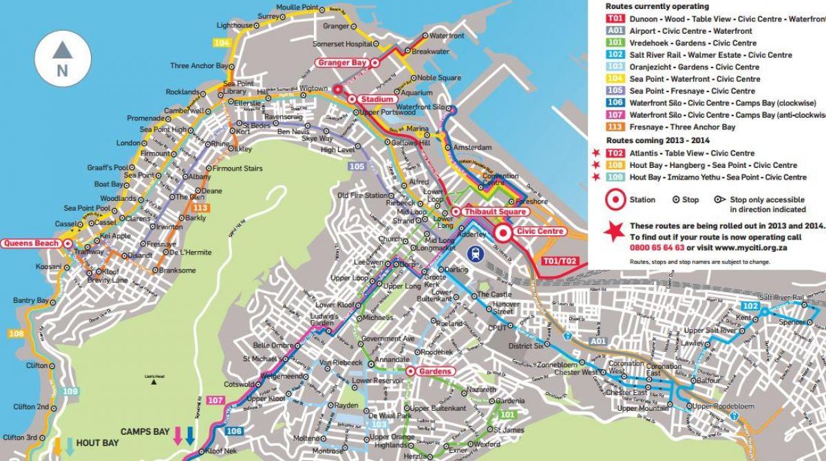 mapa de la flecha de oro de la ruta de autobús