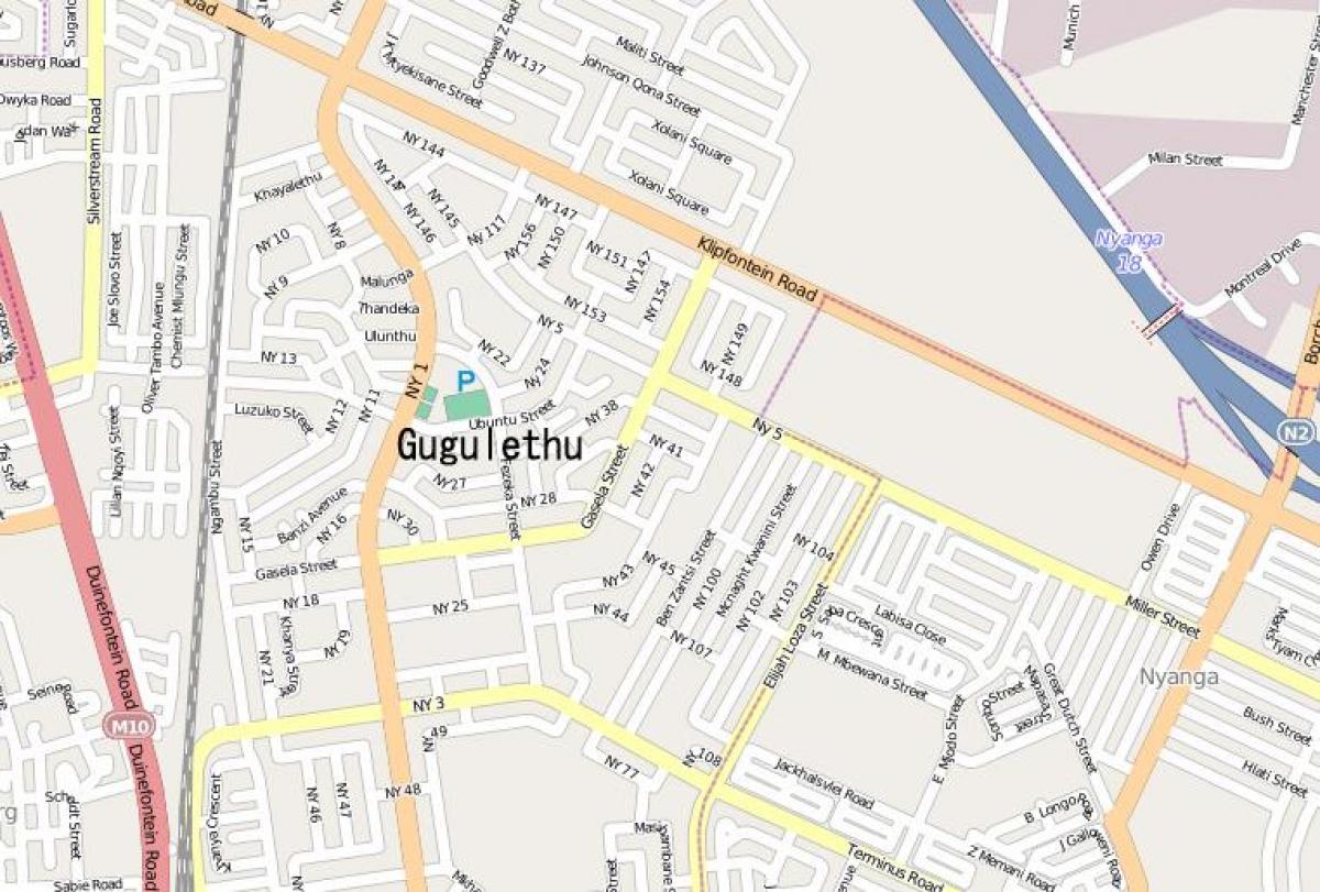 mapa de gugulethu Ciudad del Cabo