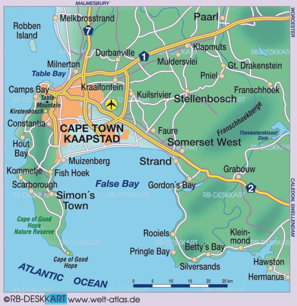 el mapa de Ciudad del Cabo