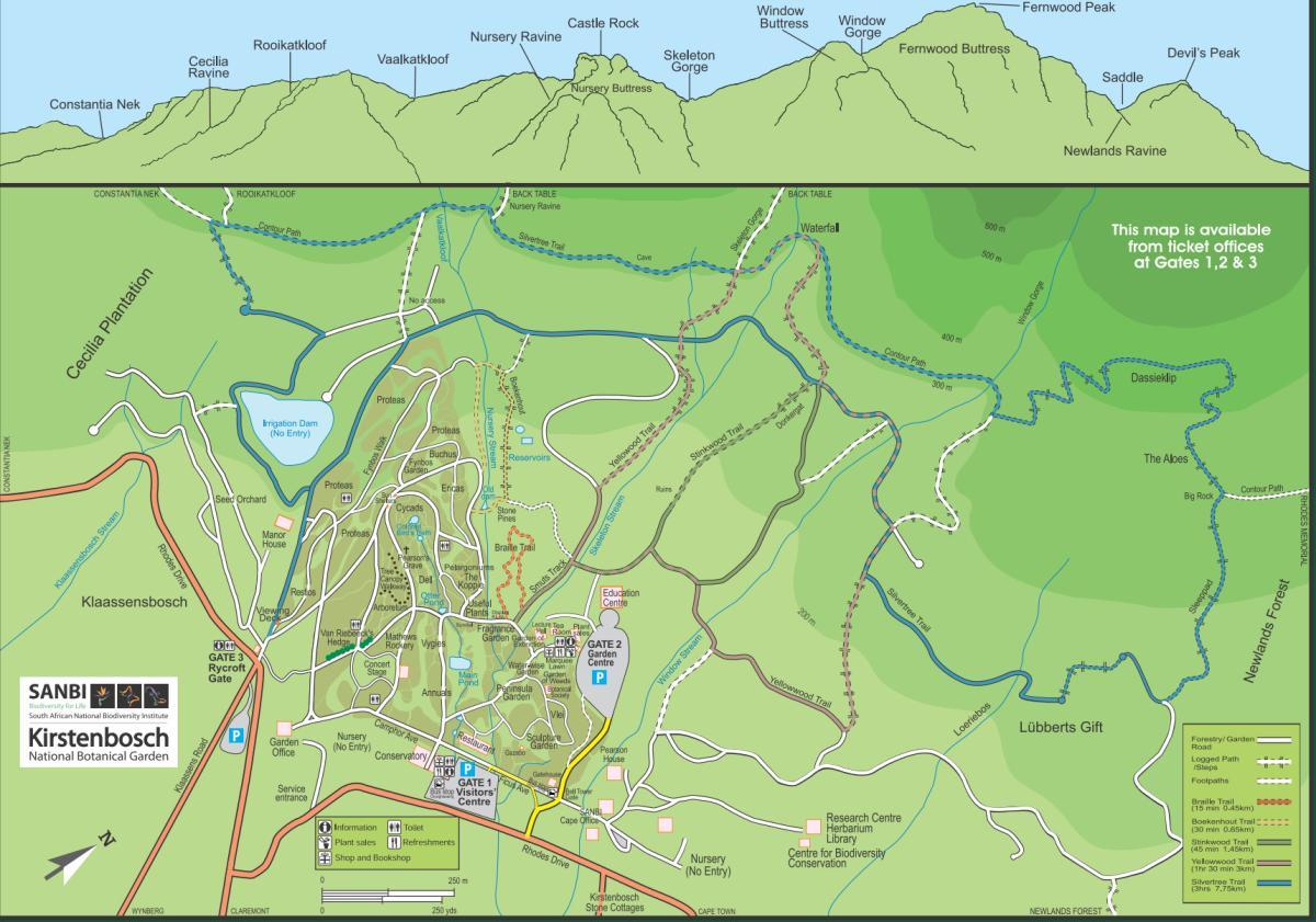 mapa de kirstenbosch
