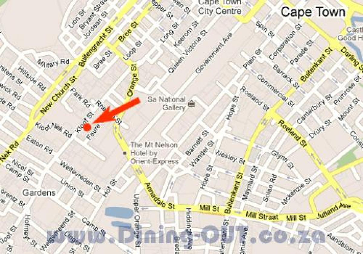 mapa de kloof street, Ciudad del Cabo