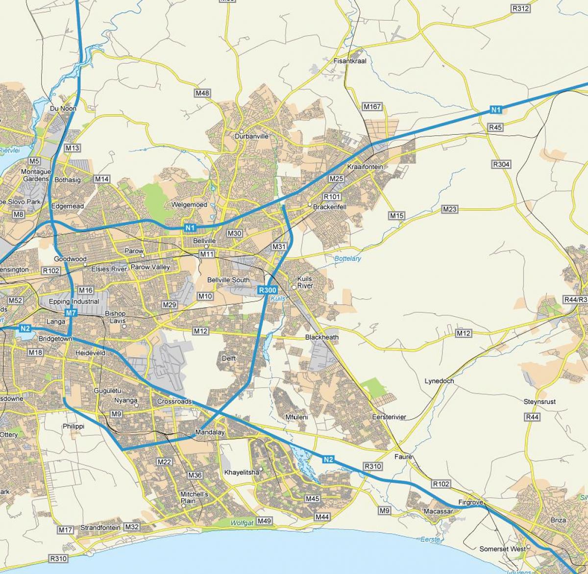 mapa de kuilsriver Ciudad del Cabo