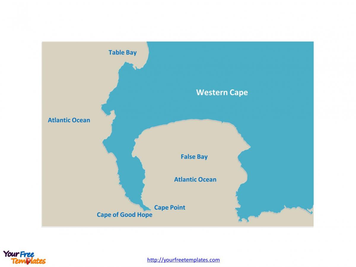 mapa de la tabla de la bahía Sur de África