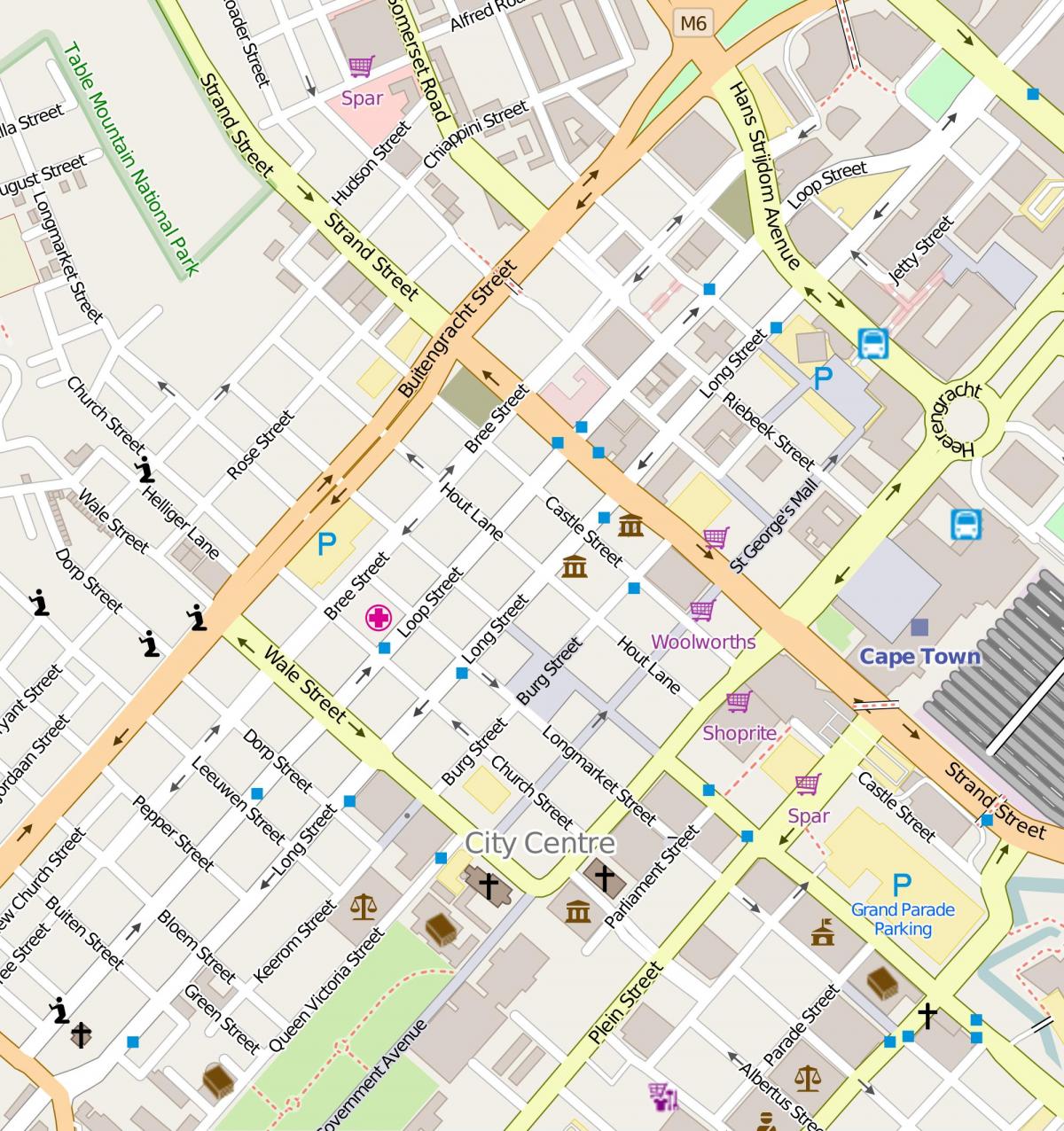 mapa de calle loop Ciudad del Cabo