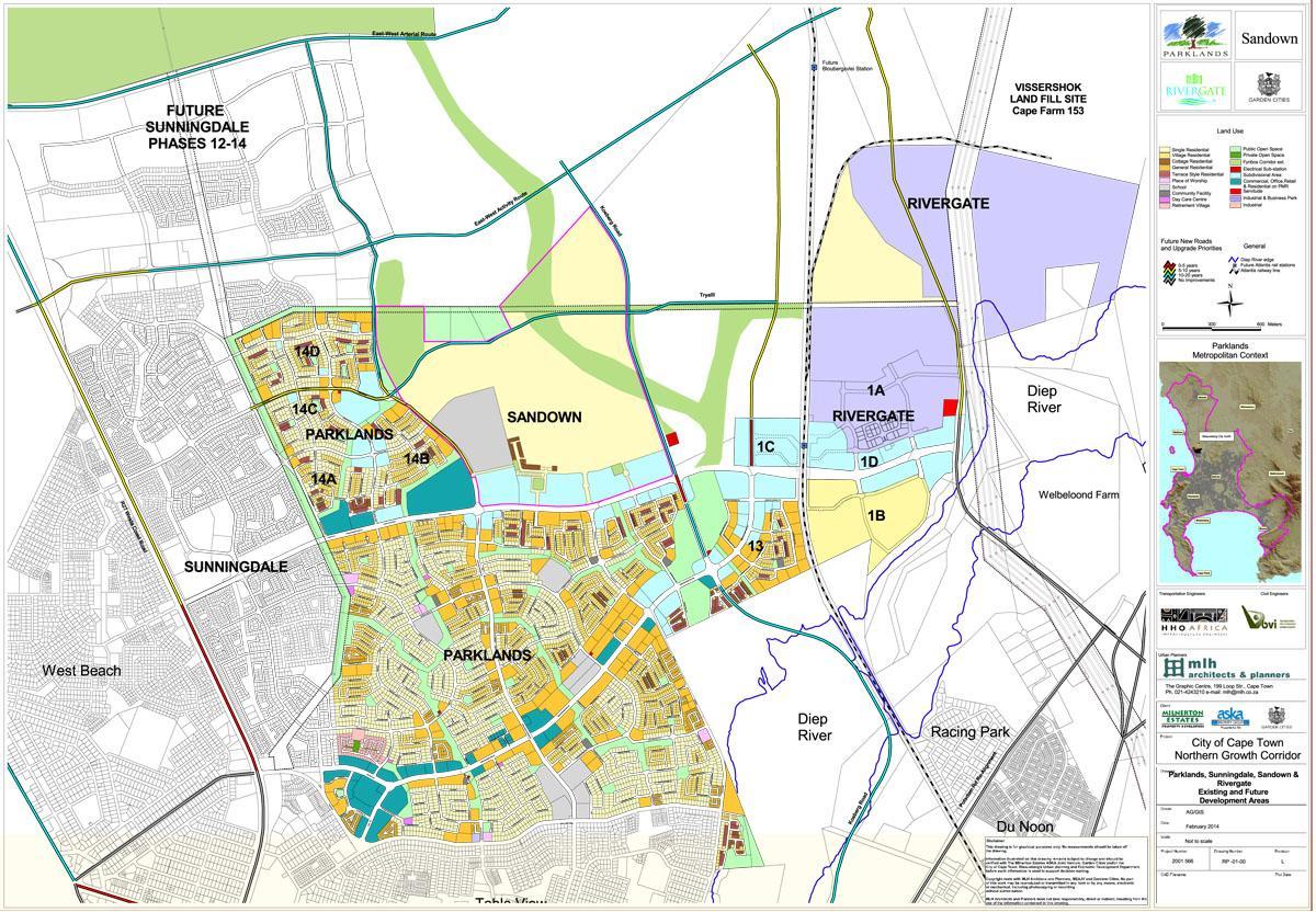 mapa de los parques de Ciudad del Cabo 