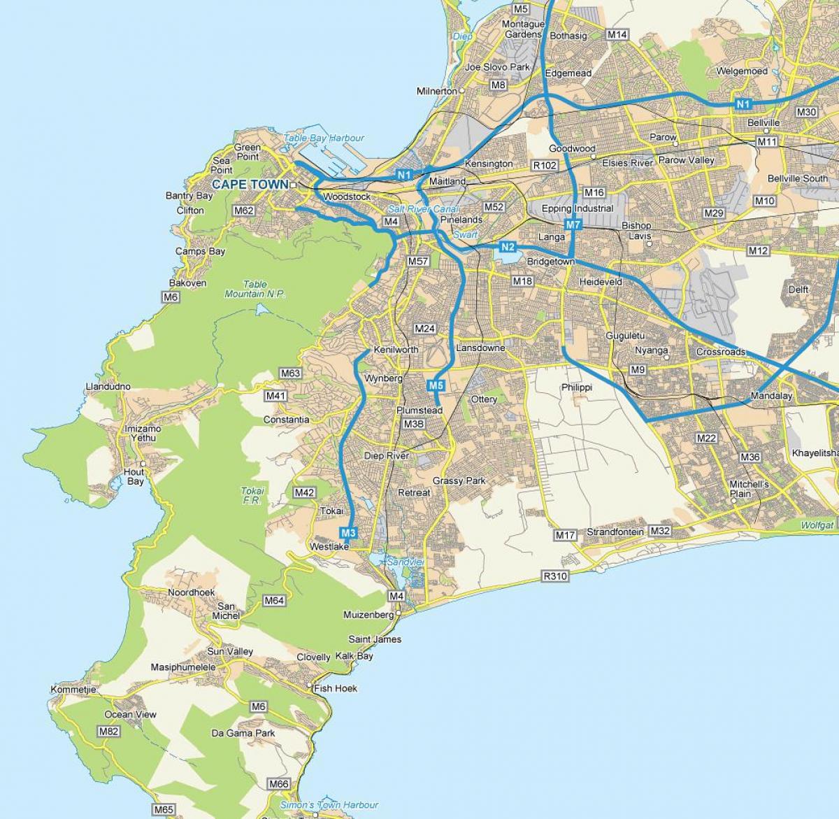 mapa de mapa de calle de plumstead Ciudad del Cabo