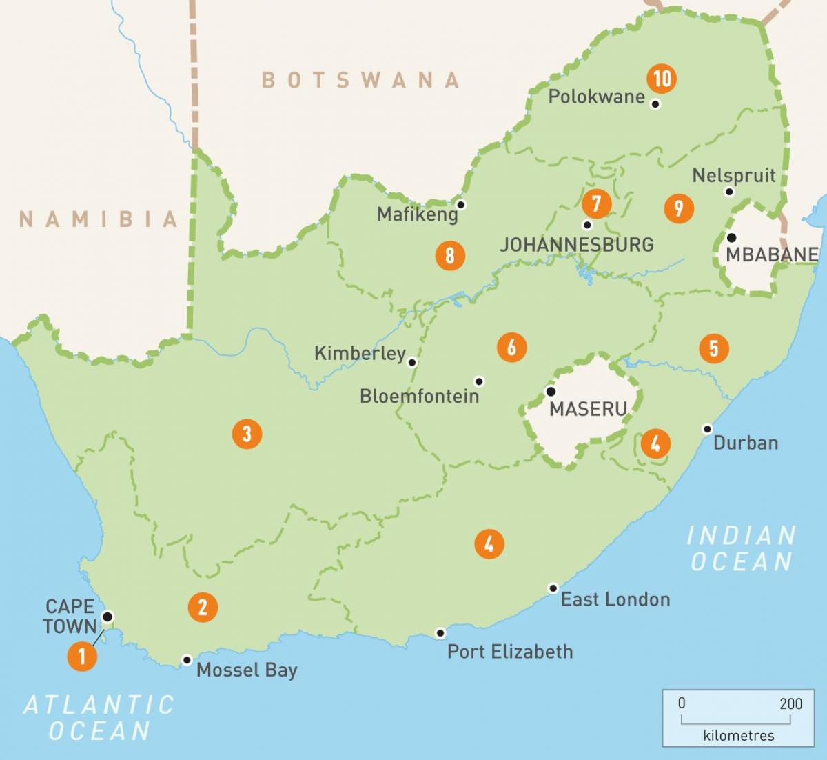 Ciudad del cabo sa mapa