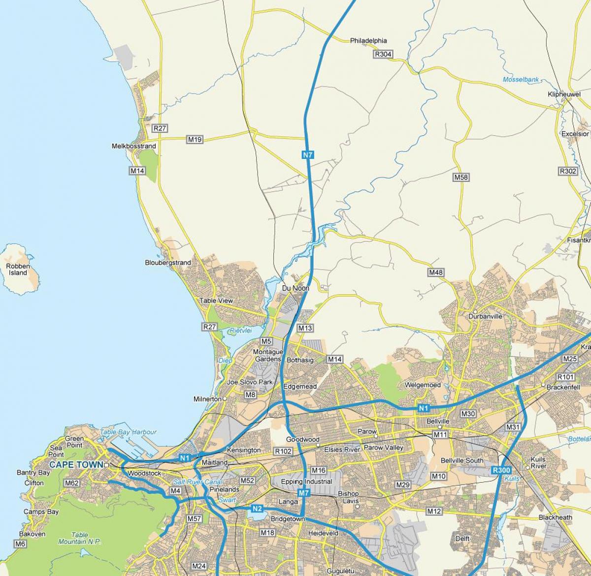 mapa de dunoon Ciudad del Cabo