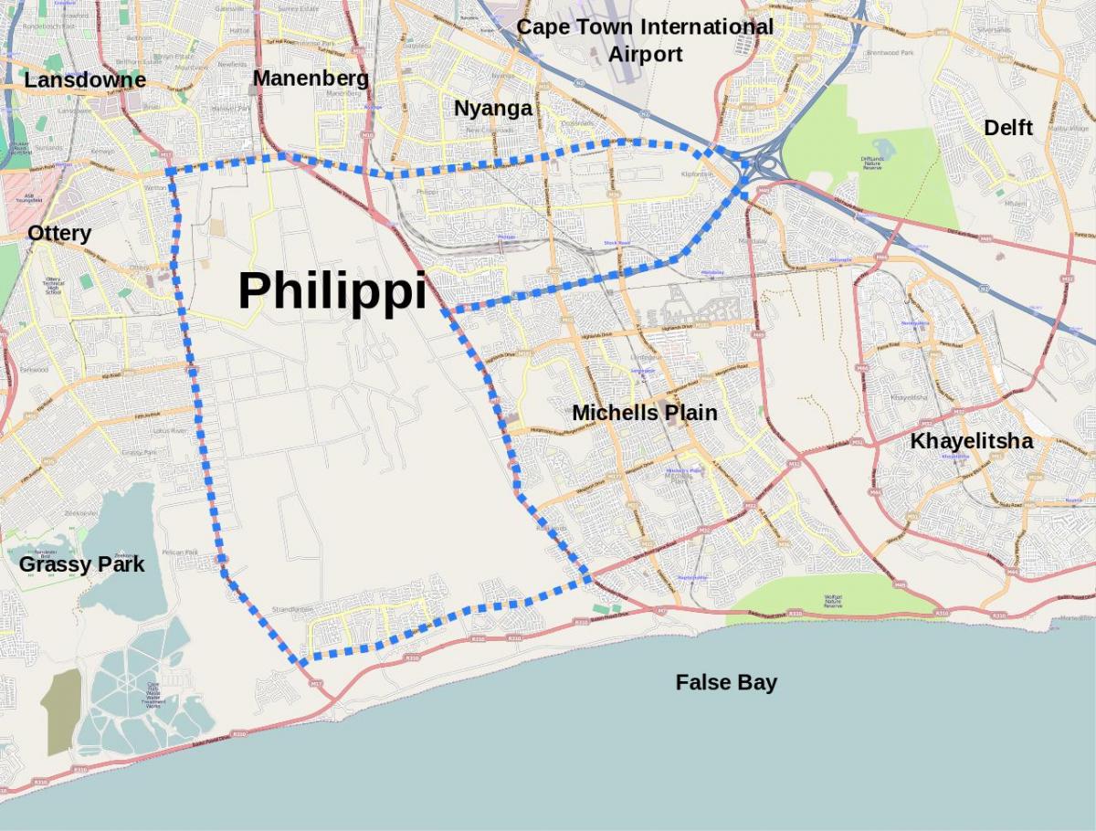 mapa de nyanga Ciudad del Cabo