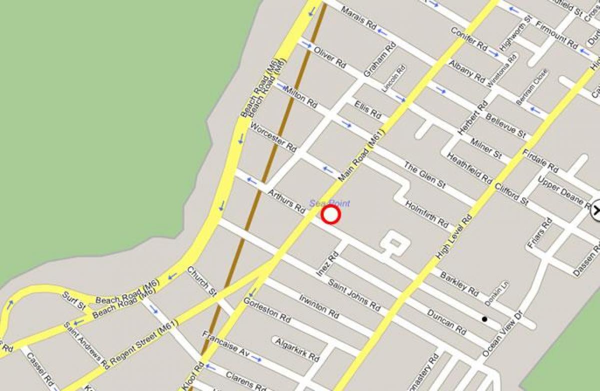 mapa de sea point de Ciudad del Cabo
