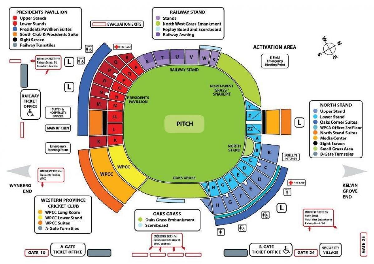 mapa de newlands cricket ground