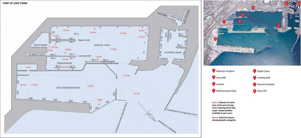 mapa de puerto de Ciudad del Cabo