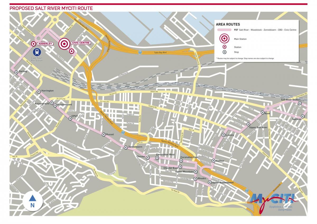 mapa del río de sal de Ciudad del Cabo
