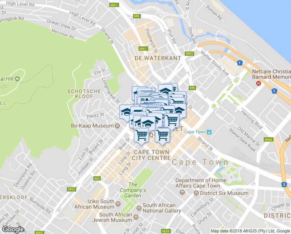 mapa de shortmarket street Ciudad del Cabo