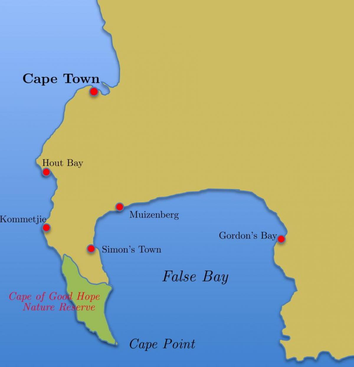 mapa de la ciudad de simon sudáfrica