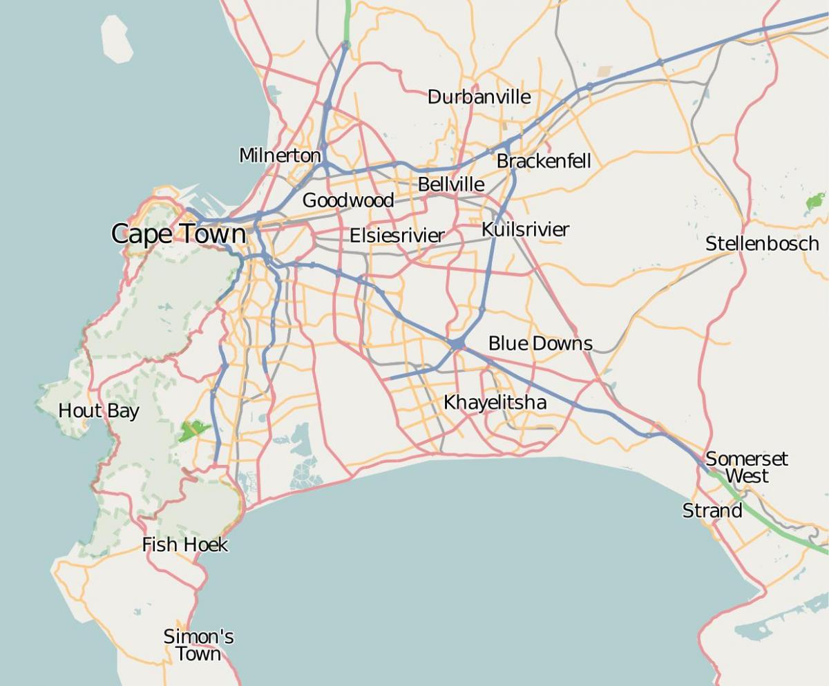 mapa de strand occidental del cabo