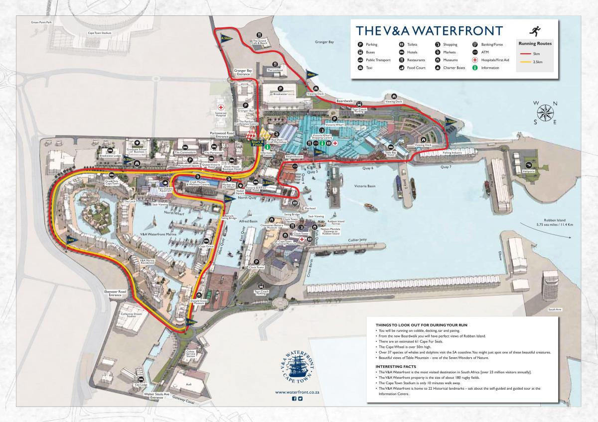 mapa de v&a waterfront mall
