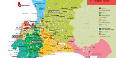 Mapa de Ciudad del Cabo y alrededores
