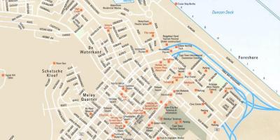 Mapa de calles de Ciudad del Cabo, sudáfrica
