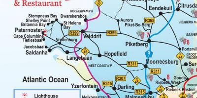 Mapa de Ciudad de el Cabo de la carretera