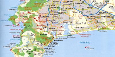 Un mapa de Ciudad del Cabo
