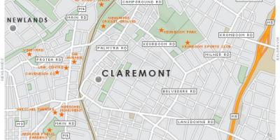 Mapa de claremont Ciudad del Cabo