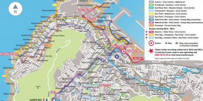 Mapa de la flecha de oro de la ruta de autobús