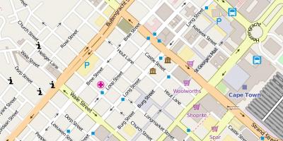 Mapa de long street, Ciudad del Cabo