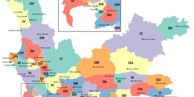 Mapa de cabo occidental de los suburbios