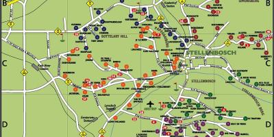 Mapa de la ruta del vino mapa de carreteras de Ciudad del Cabo