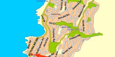 Mapa de la vista del océano Ciudad del Cabo